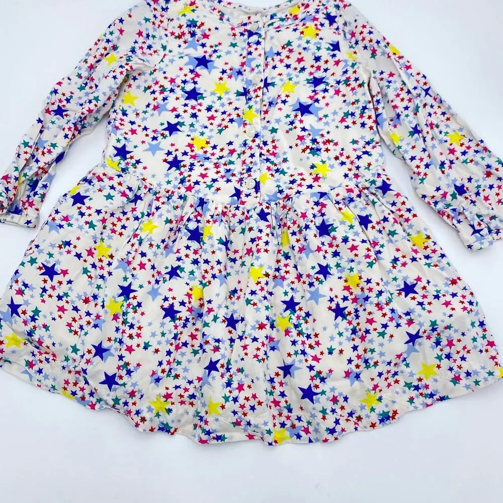 GAP Girl's Multicolor Stars Print Long Sleeve Dress Size 3YO